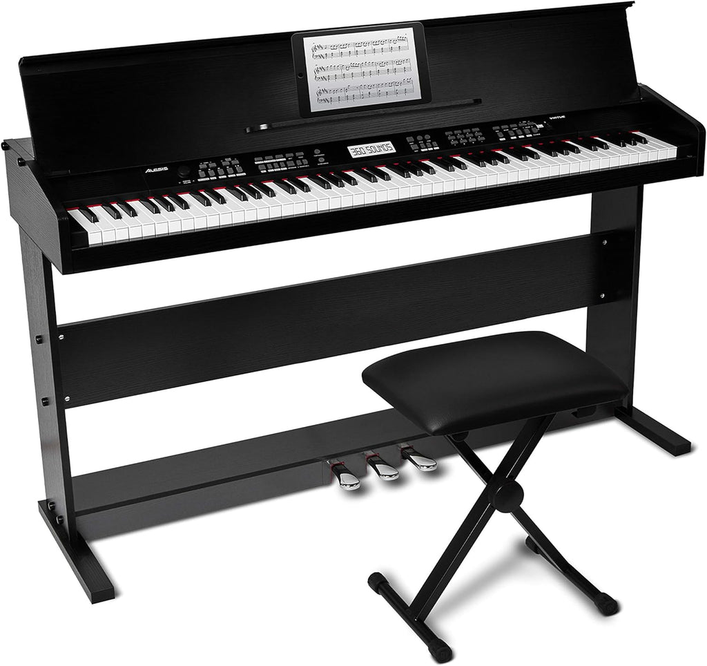 88-Key Digital Piano with Velocity-Sensitive Keys and Built-In Speakers F103