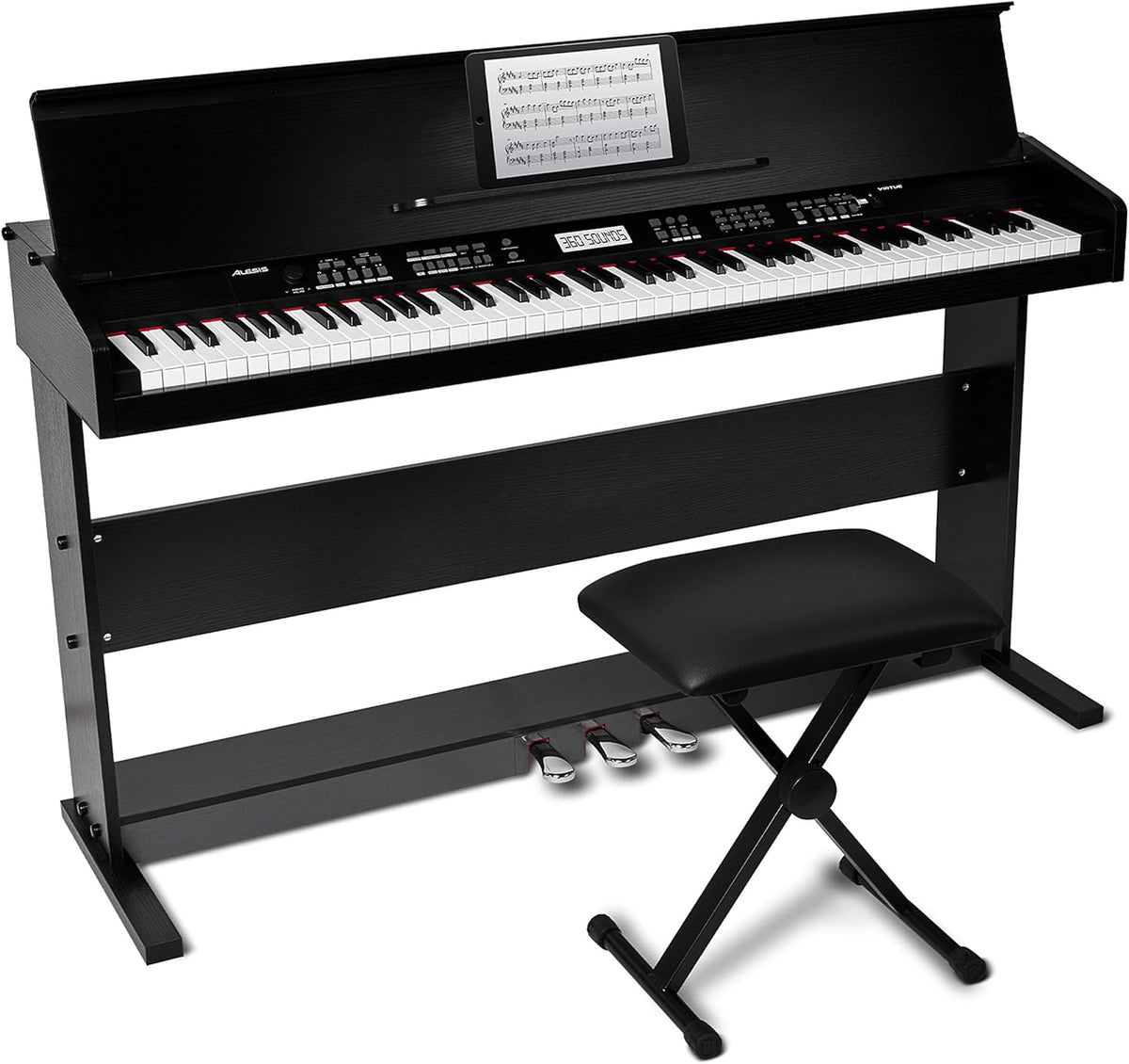 88-Key Digital Piano with Velocity-Sensitive Keys and Built-In Speakers F103