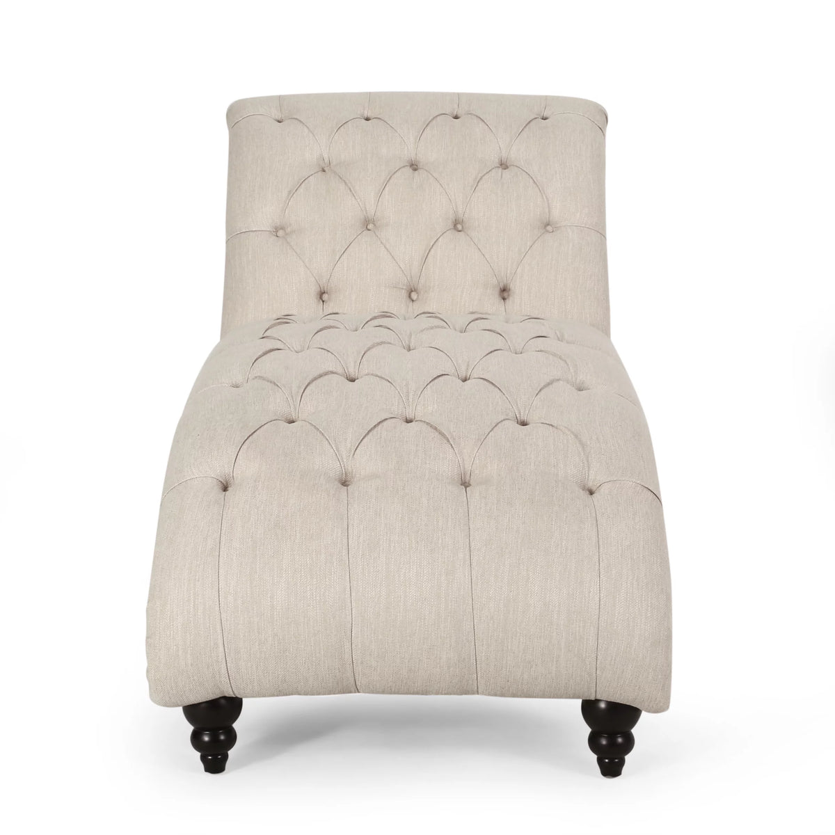 Beige Button Tufted Chaise Lounge T37377