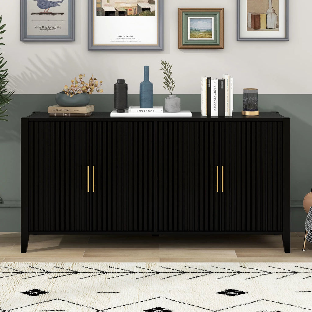 Black Wooden Accent Cabinet F256