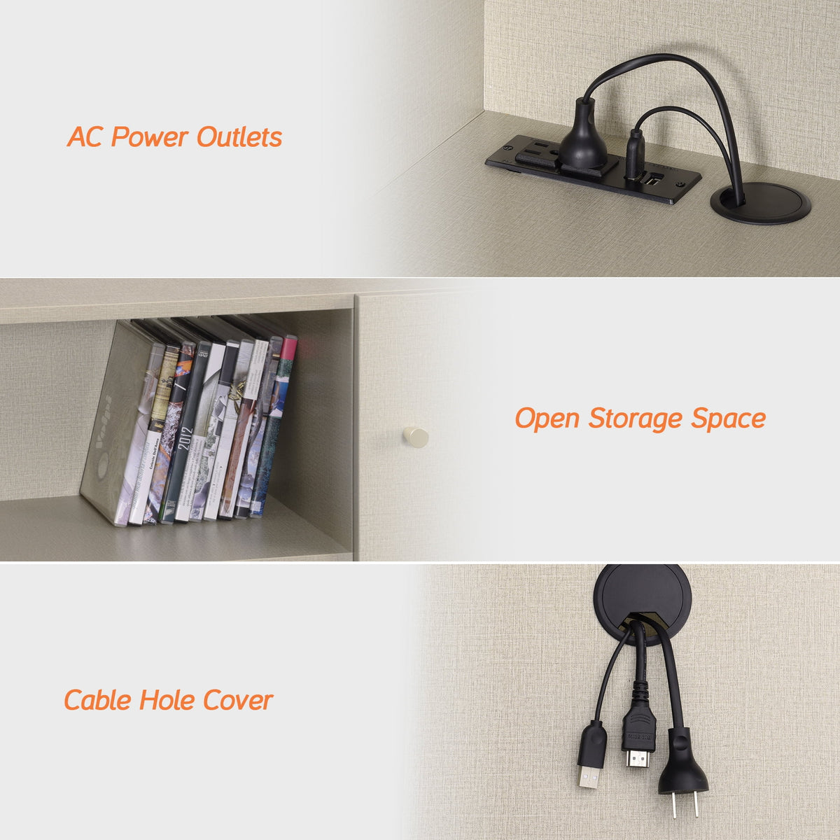 Wall Mounted TV Stand with Storage and Lights F43496