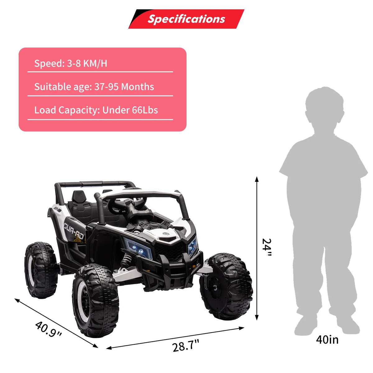 24V Electric Off-Road UTV Car with Remote Control X410