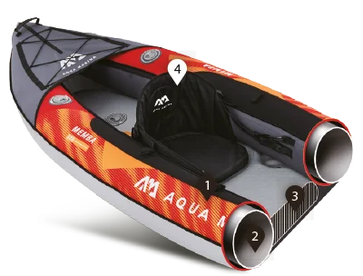 Inflatable Touring Kayak with Carry Bag, Paddle, Fin, Pump E55155