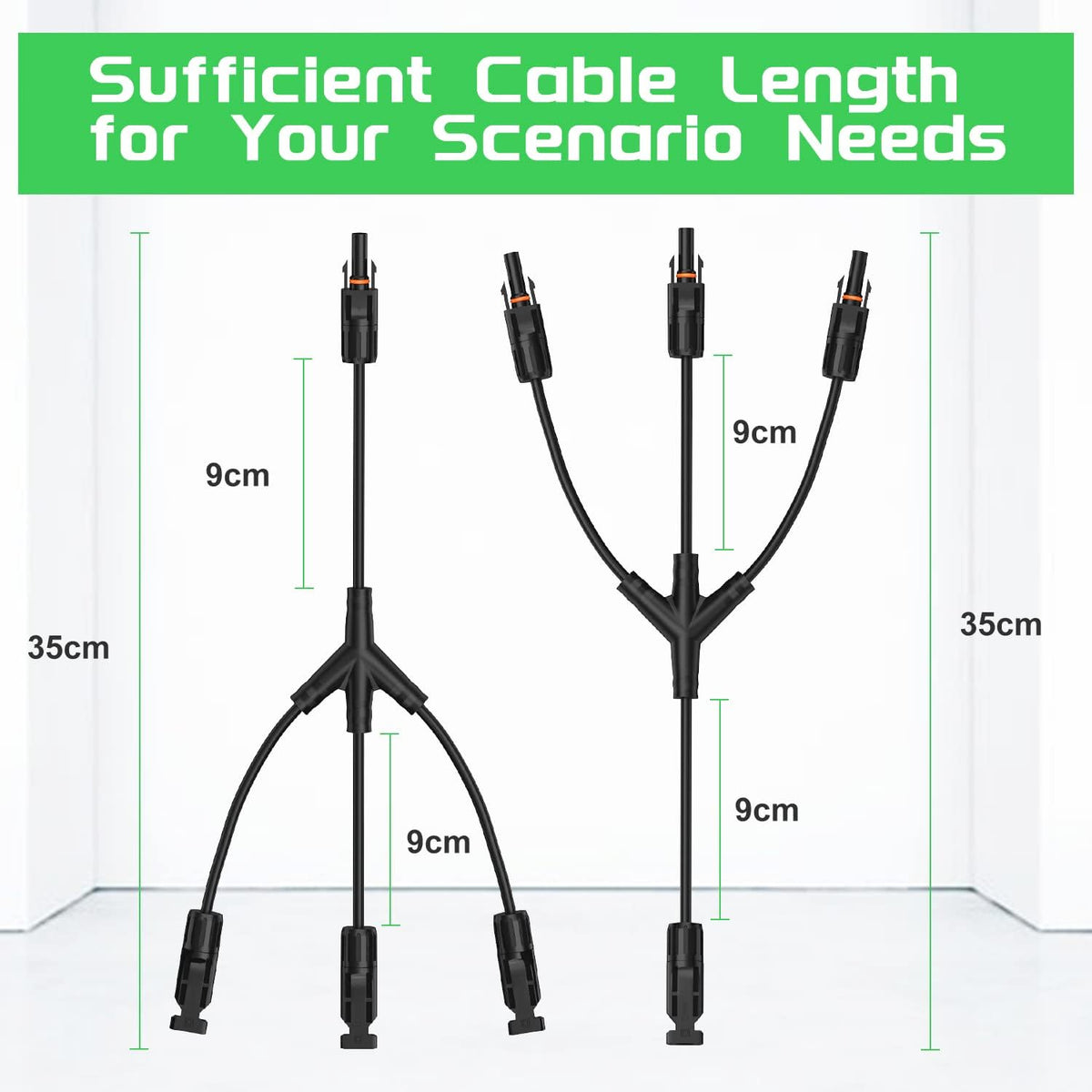 Solar Connectors 30A Y-Branch Cable Parallel Adaptor Pair for Solar Panel, Pack of 2 Z809259