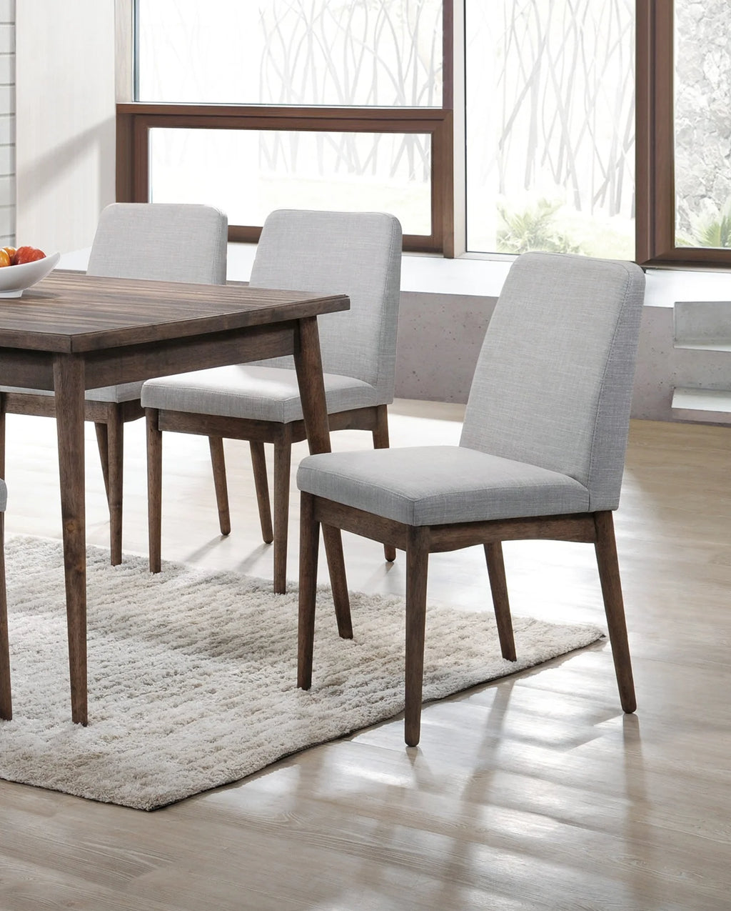 Solid Wood Fabric Upholstered Dining Chairs 2pcs Set M866056