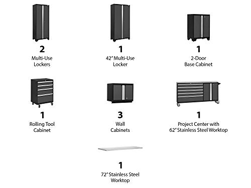 Gray 10 Piece Garage Cabinets D2515