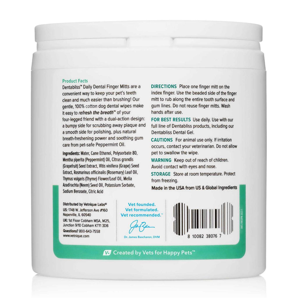 Dental Wipes Finger Mitts 50 Count Jar J7295