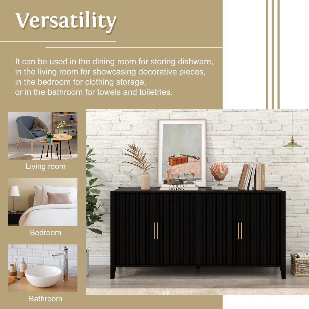 Black Wooden Accent Cabinet F256