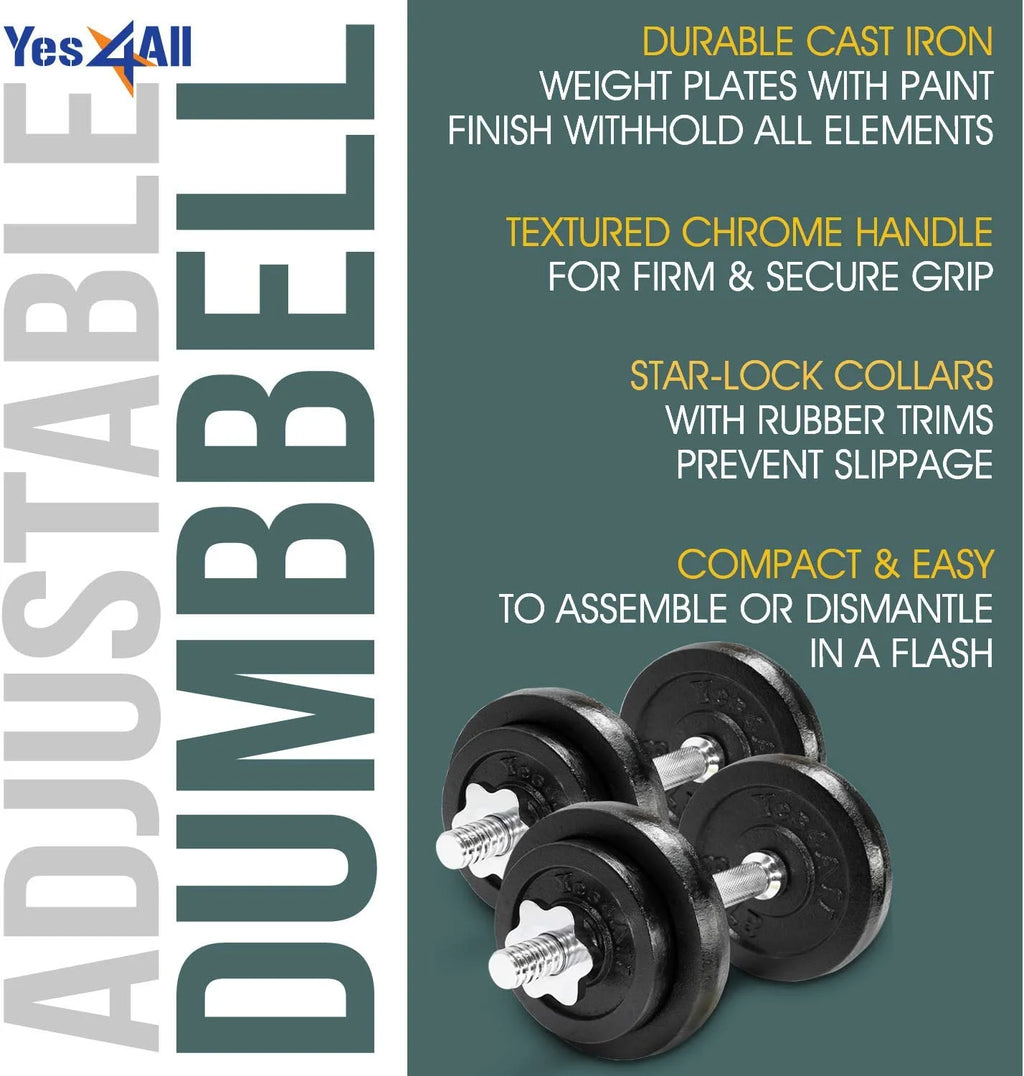 200 lbs Adjustable Cast Iron Dumbbell Set Z19665