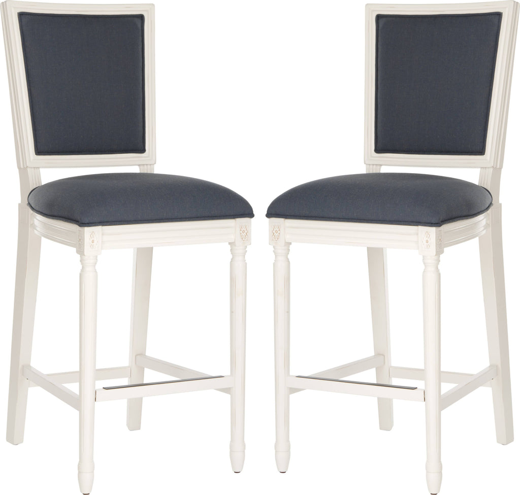 Navy/Cream Rectangle Bar Stool (Set of 2) T37682