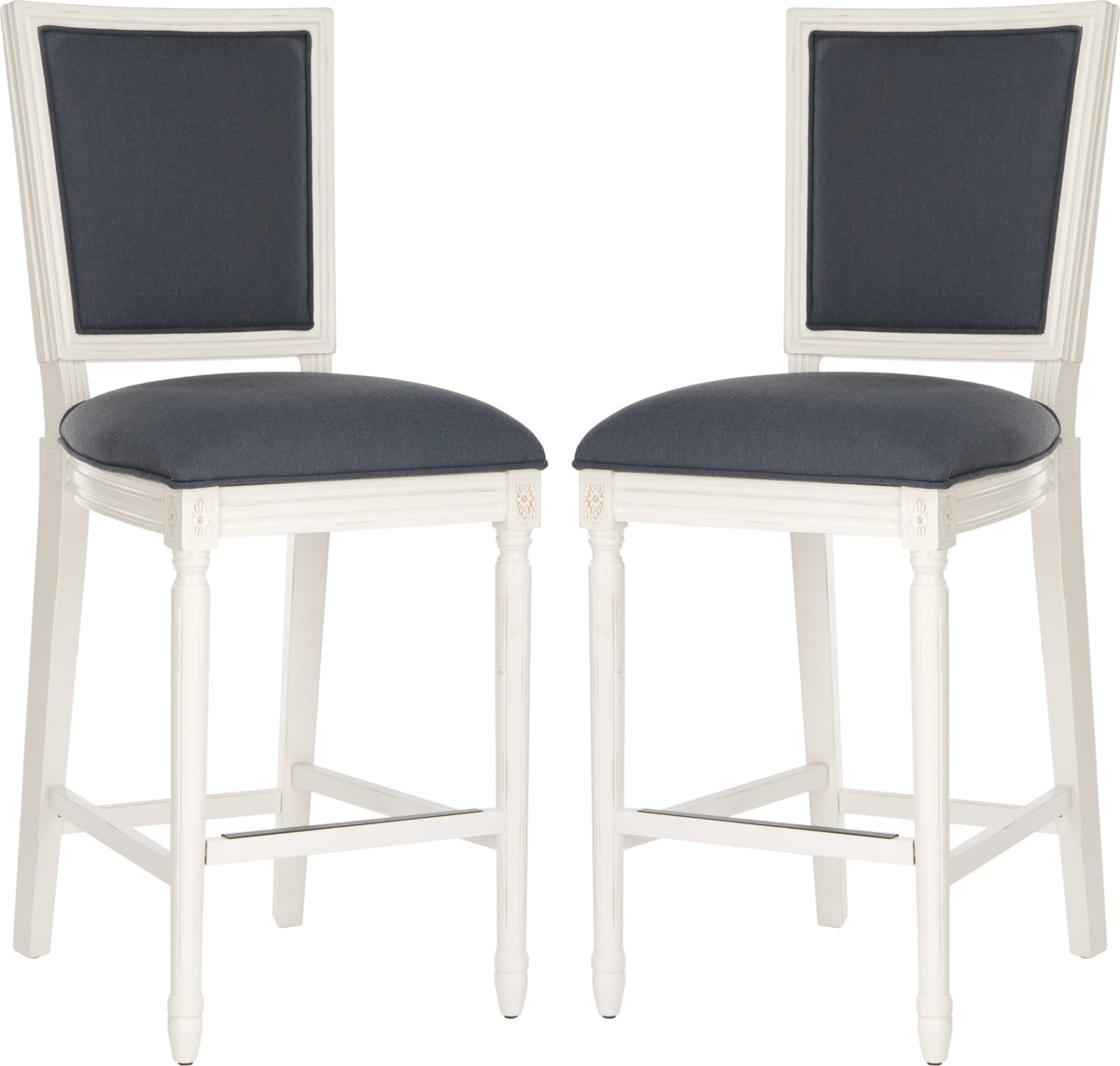 Navy/Cream Rectangle Bar Stool (Set of 2) T37682