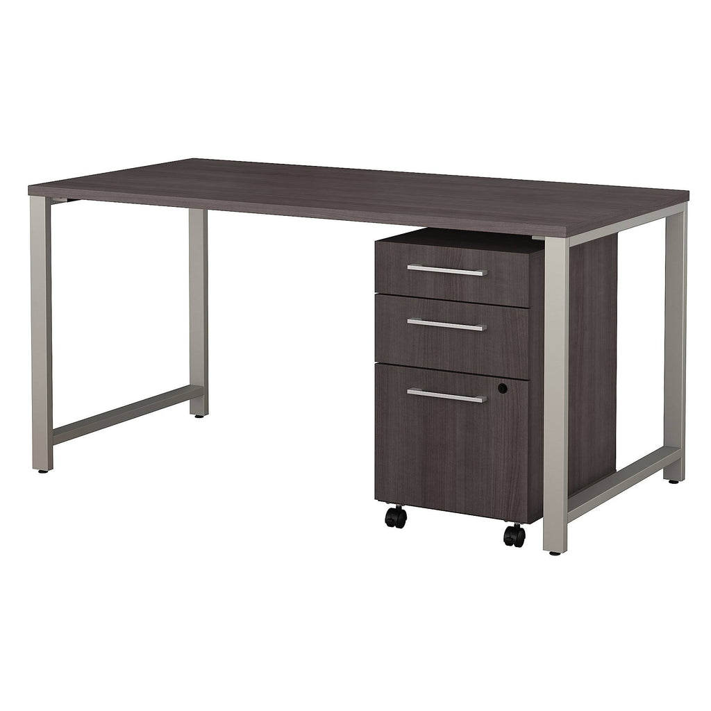 60W x 30D Table Desk with 3 Drawer Mobile File Cabinet L599966
