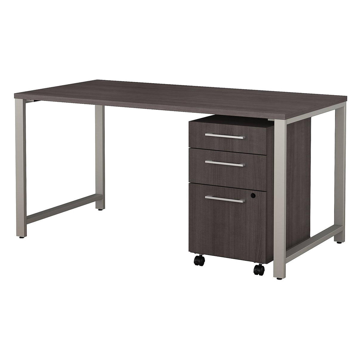 60W x 30D Table Desk with 3 Drawer Mobile File Cabinet L599966
