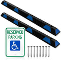 Rubber Parking Curb with 8 High Reflective Yellow Safety Stripes Q880