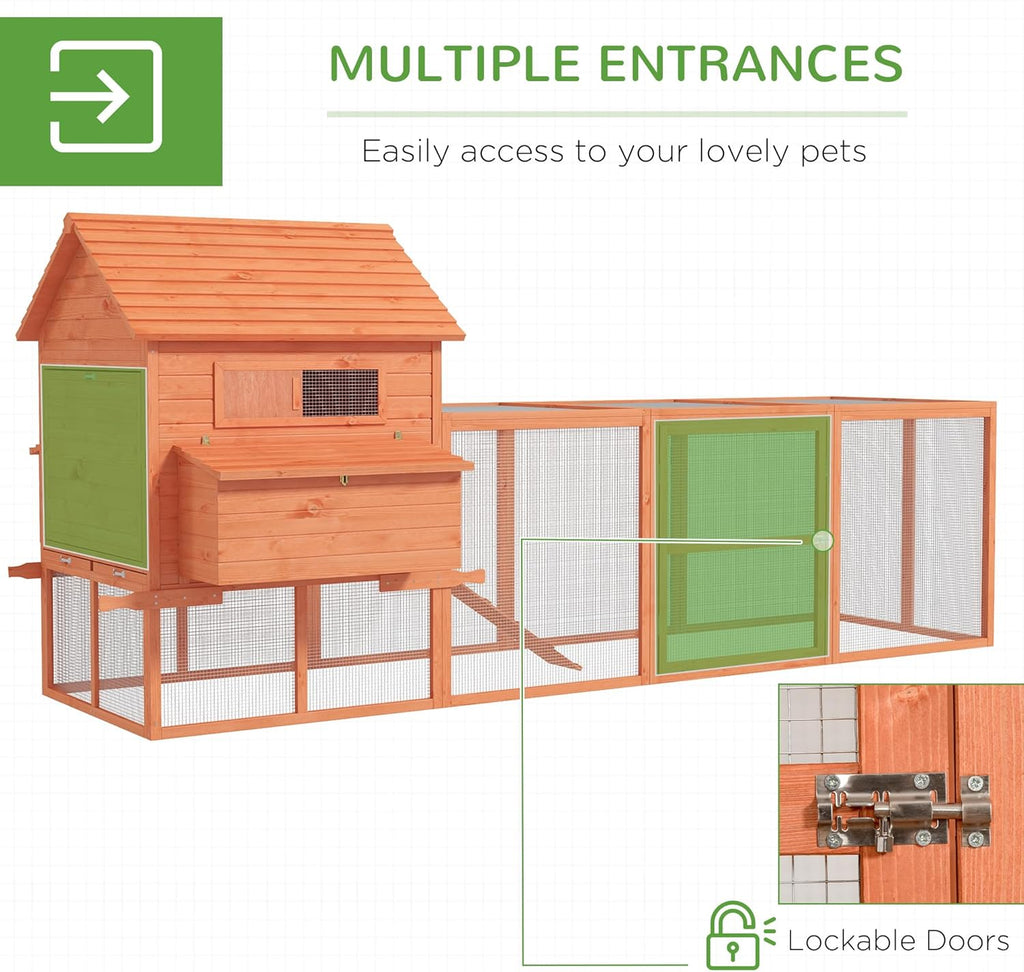 Large Wooden Chicken Coop with Run G642890
