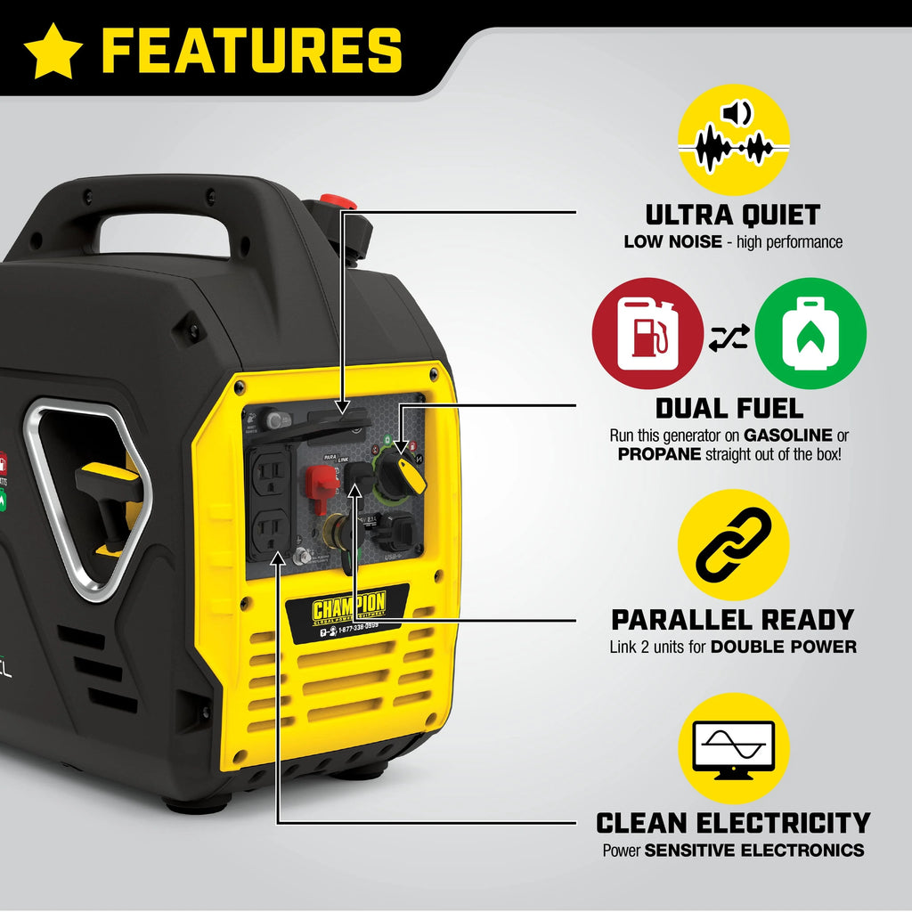 2000 Watt Dual Fuel Inverter Generator O188998
