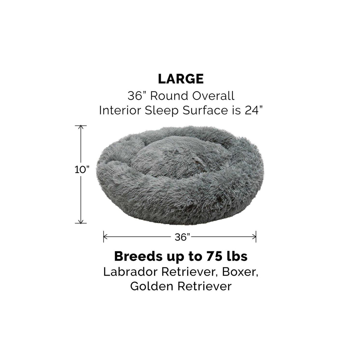 Long Fur Donut Dog Bed V11007