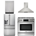 36 Gas Range, Range Hood, Refrigerator with Water and Ice Dispenser, Dishwasher R954