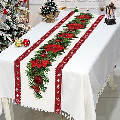Red Christmas Table Runner 13 x 60 Inch G6617