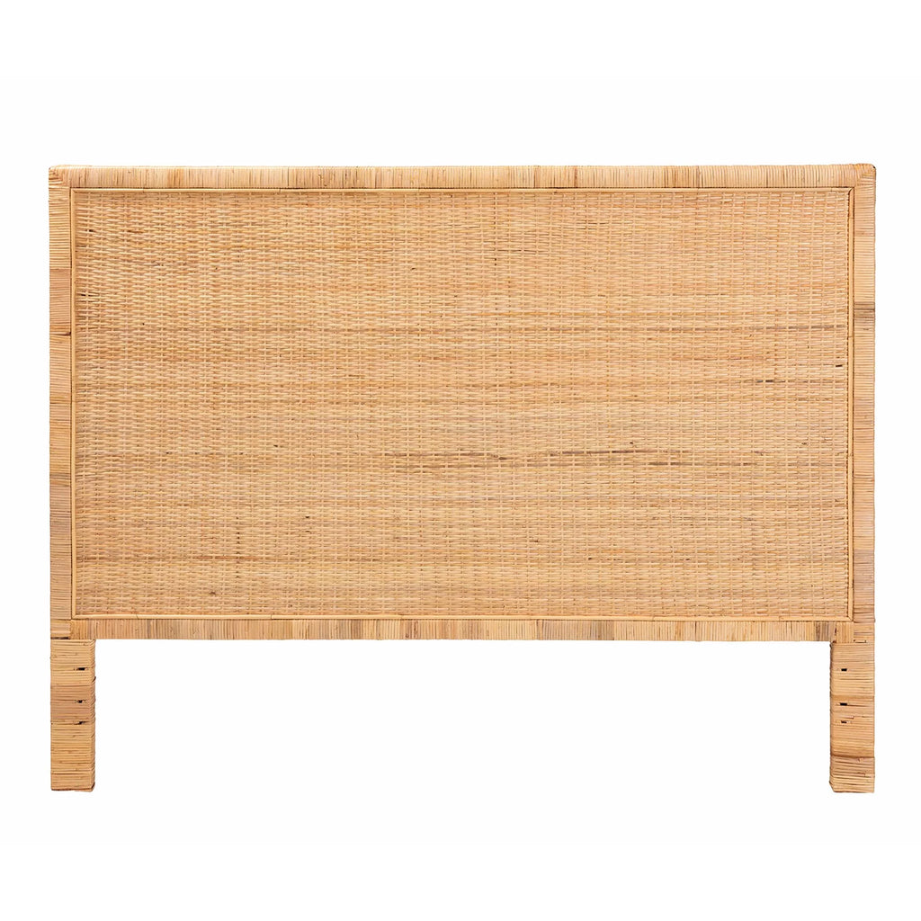 Natural Brown Rattan and Mahogany Wood King Size Headboard D788623
