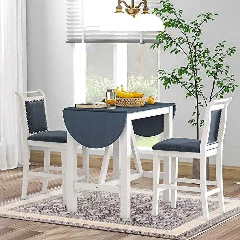 3 Piece Round Counter Height Dining Table Set with 2 Chairs J753923