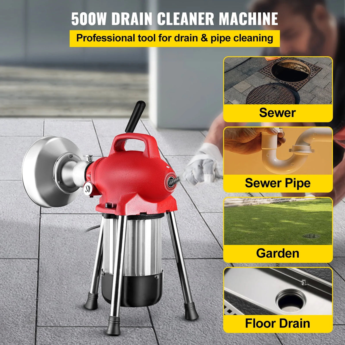 500W Electric Drain Cleaning Machine W770824