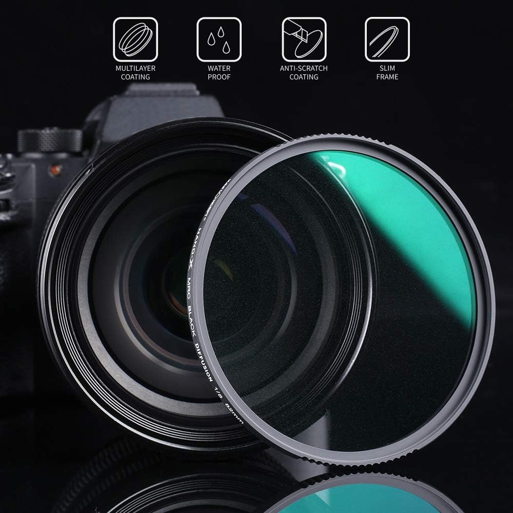 Black Diffusion 1/8 Filter 28 Multi-Layer Coatings for Camera Lens Pack of 2 D5722