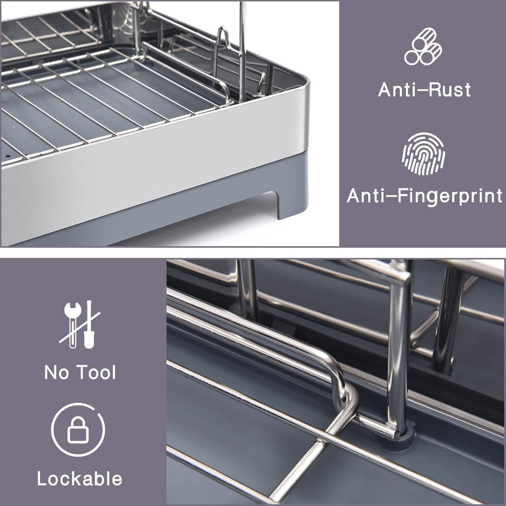 2-Tier Dish Drying Rack with Drainboard P5156