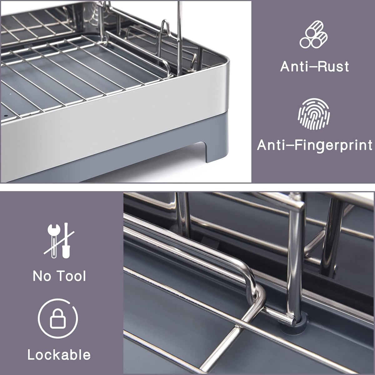 2-Tier Dish Drying Rack with Drainboard P5156
