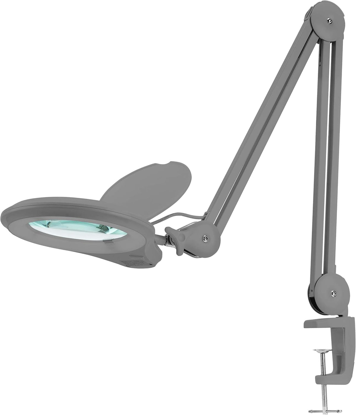 Black 5 Inches Diameter Lens LED Magnifying Lamp with Clamp X484