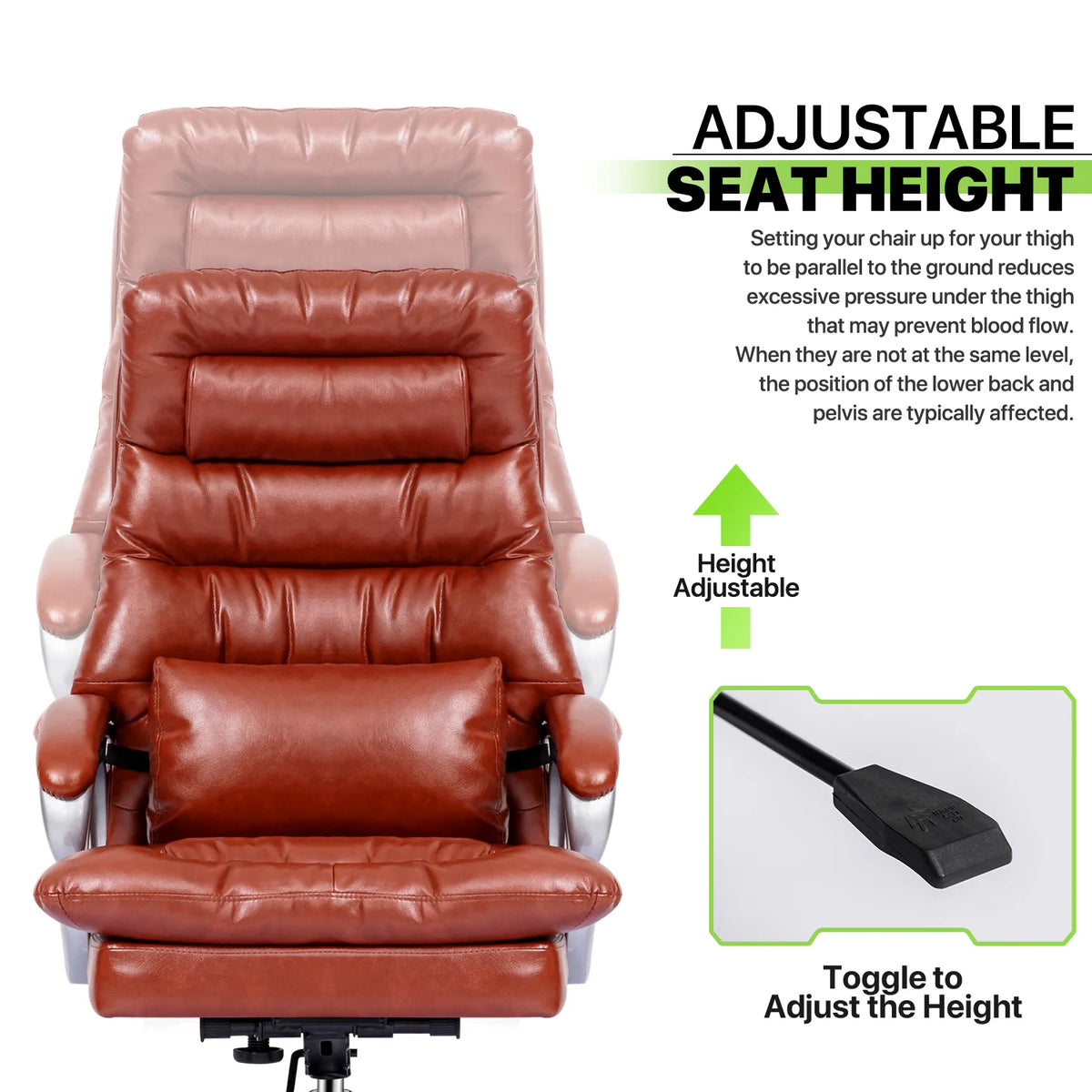 Brown PU Leather Swivel Office Chair C4826