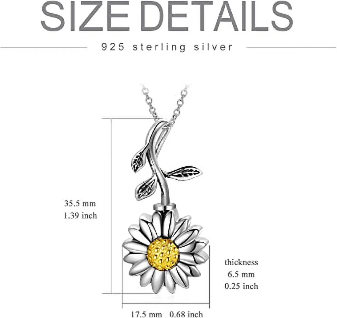 925 Sterling Silver Urn Necklace Pendant Locket A30647