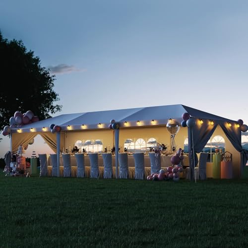 10'x30' Waterproof Party Tent with Removable Sidewalls & 2 Doors L27279