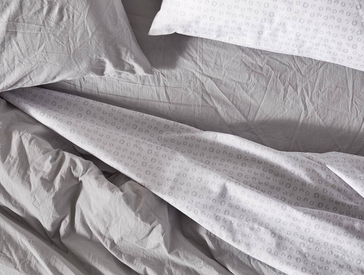 Organic Crinkled Percale Sheet Set Full Shadow X877