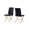 Black Faux Leather Dining Chair Set of 2 S935