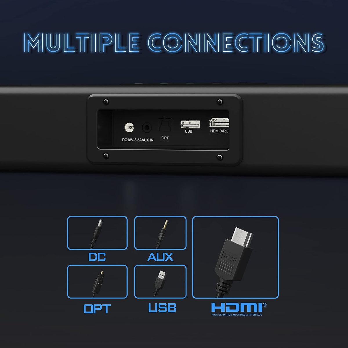 35 Inch Sound Bar with Built-in Subwoofer and Remote Control U4729