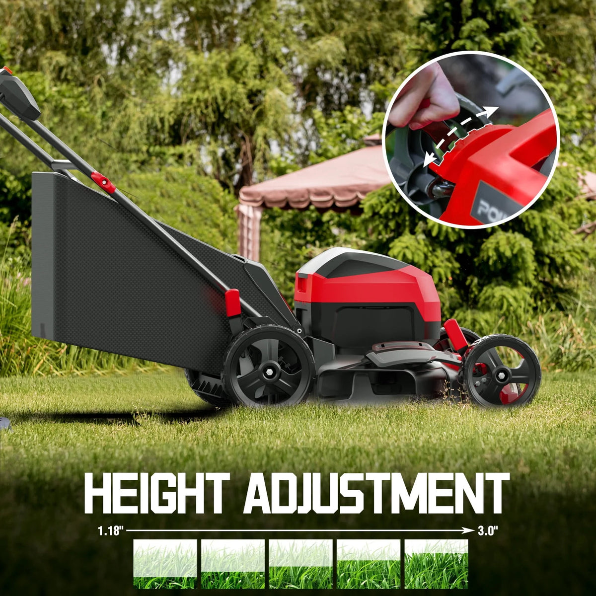 40V 17-inch Cordless Brushless Electric Push Lawn Mower D2669