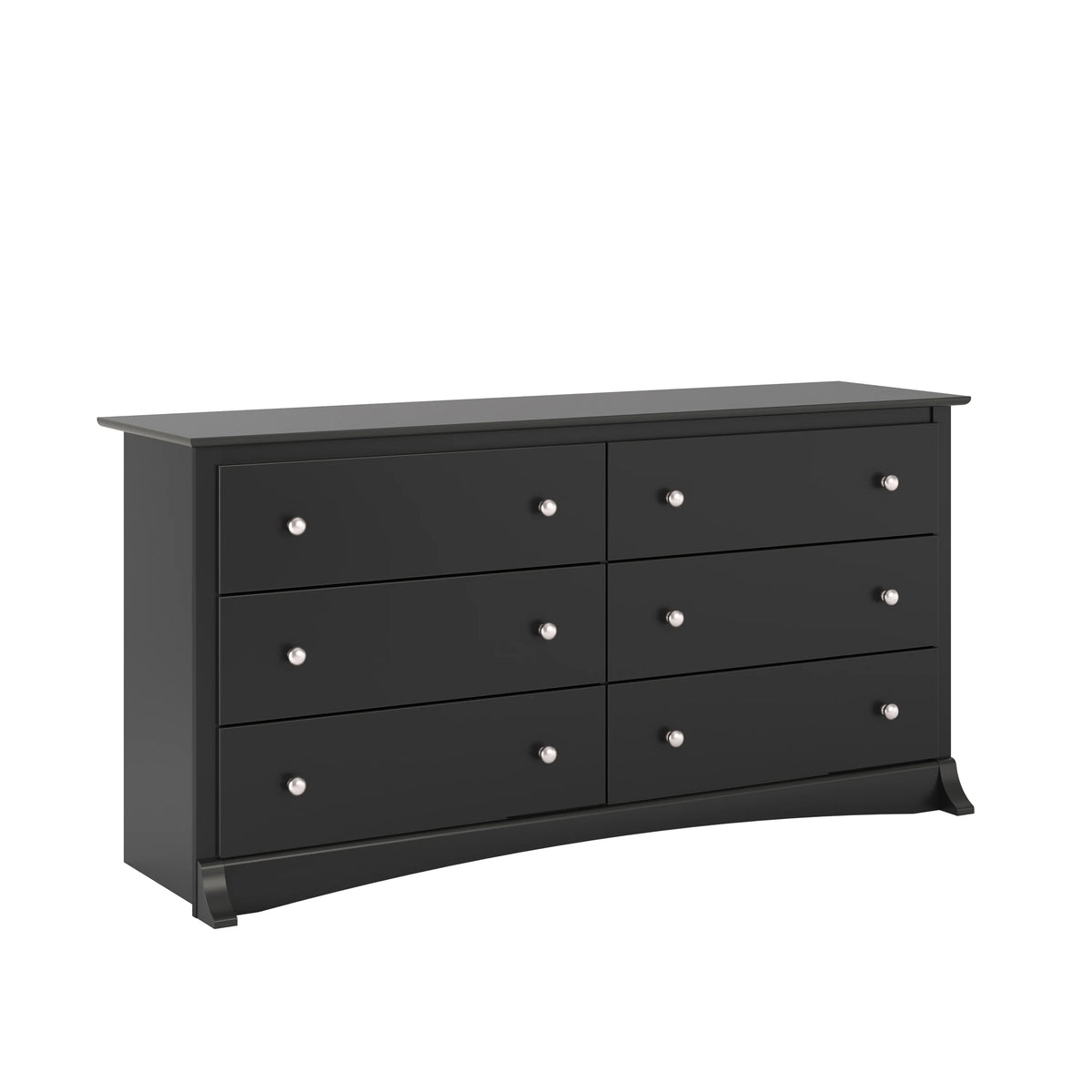 Black 6 Drawer Double Dresser P9444