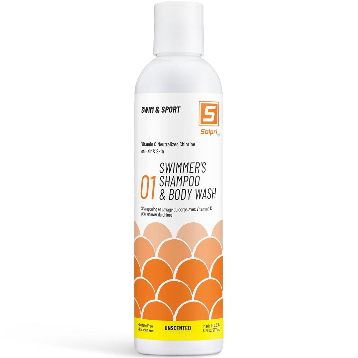 Unscented Chlorine Swim Shampoo and Body Wash with Vitamin C 8 Fl Oz L3445
