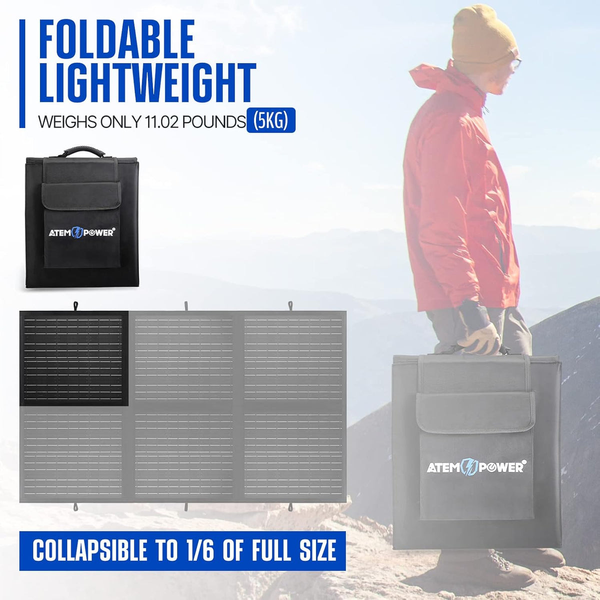 120W Portable Foldable Solar Panel with 20A MPPT Charger Controller M851144