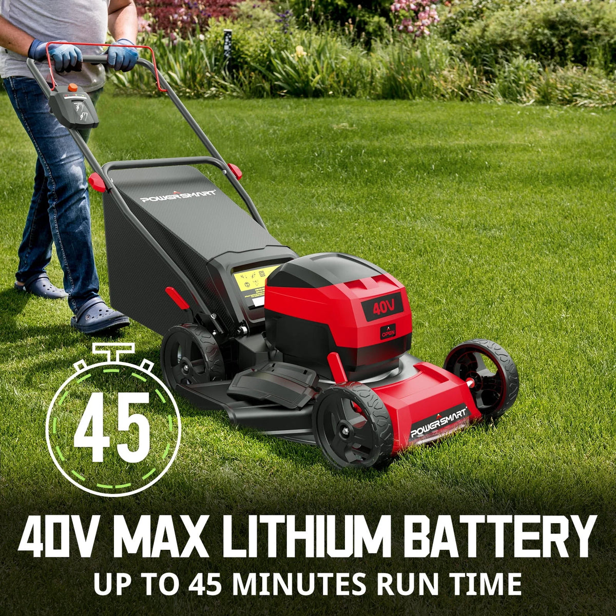 40V 17-inch Cordless Brushless Electric Push Lawn Mower D2669