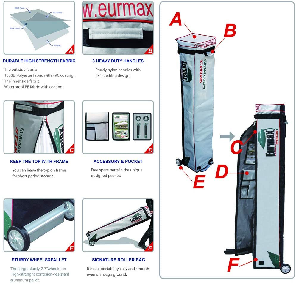8 x 12 Instant Canopy Tent with Wheeled Storage Bag C58244
