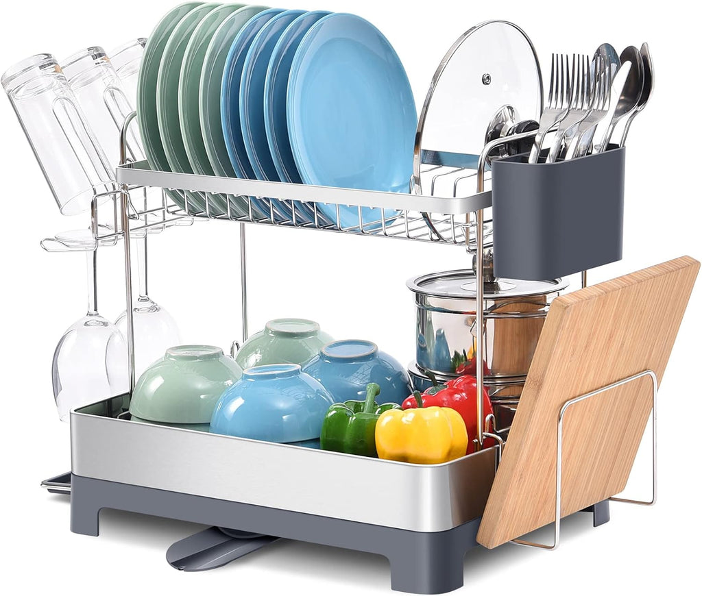 2-Tier Dish Drying Rack with Drainboard P5156