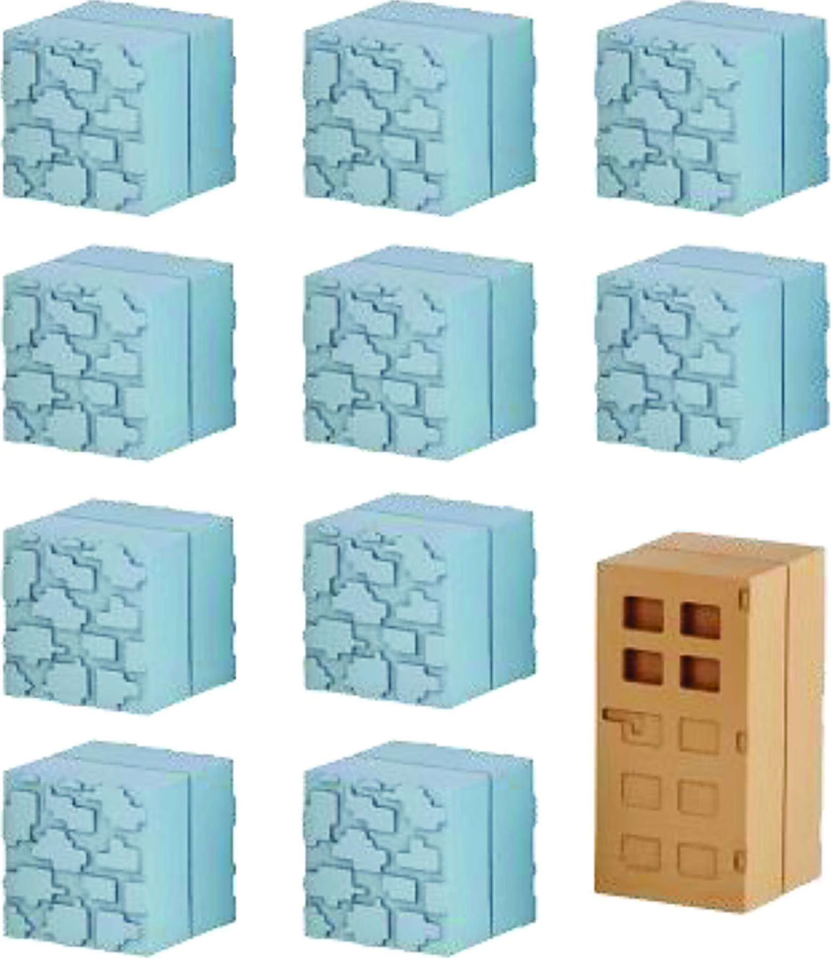 Minecraft Cobblestone & Wooden Door Block Set B196