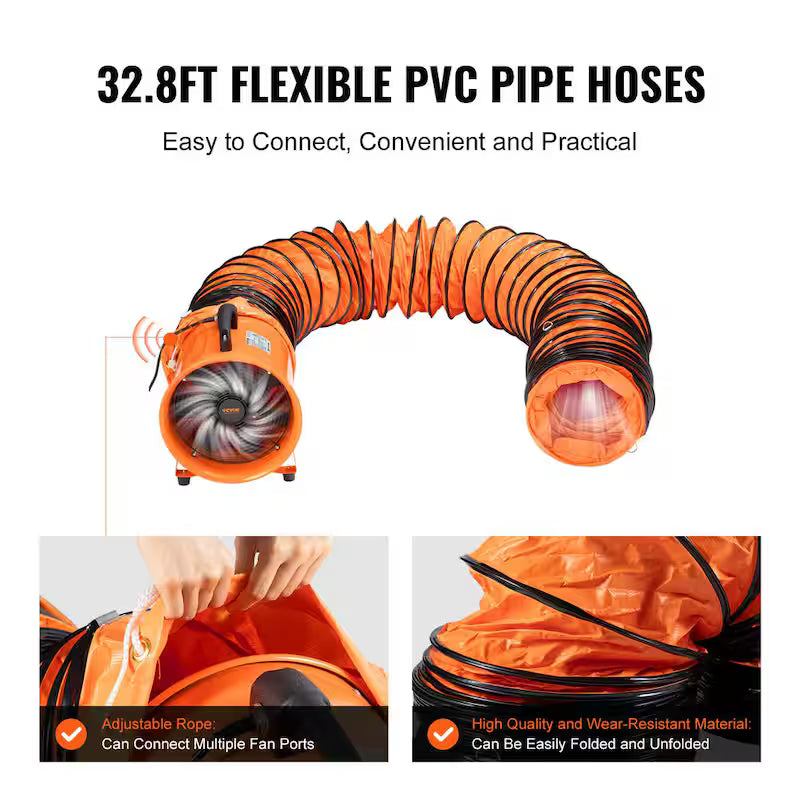 8 in. Portable Blower Fan with 33 ft. Duct Hose I28276