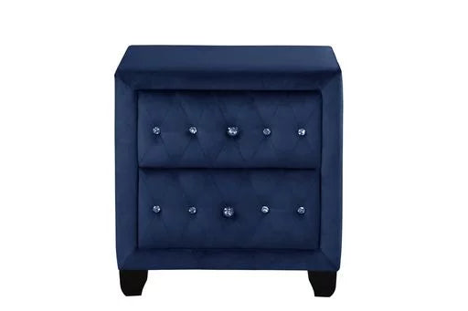 Blue Tufted Upholstery Wood Bedroom Set L512
