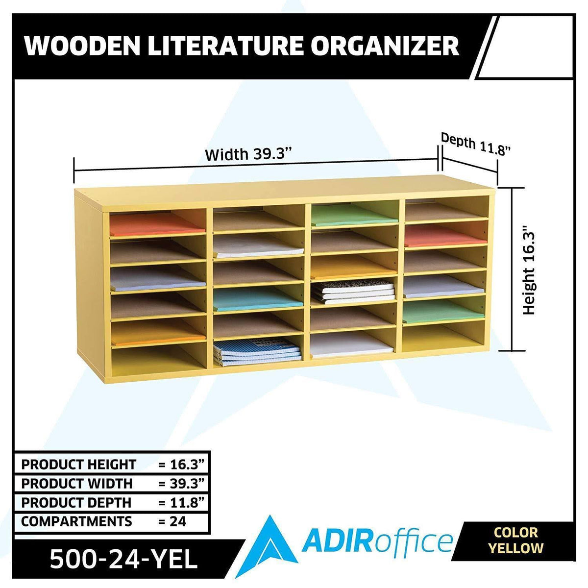 Yellow Wood Literature Organizer Z688