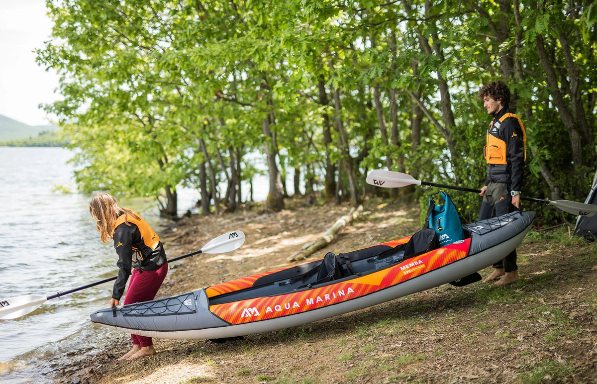 Inflatable Touring Kayak with Carry Bag, Paddle, Fin, Pump E55155