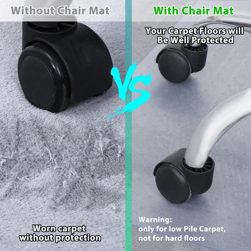 Clear PVC Office Chair Mat with Cleats S71636
