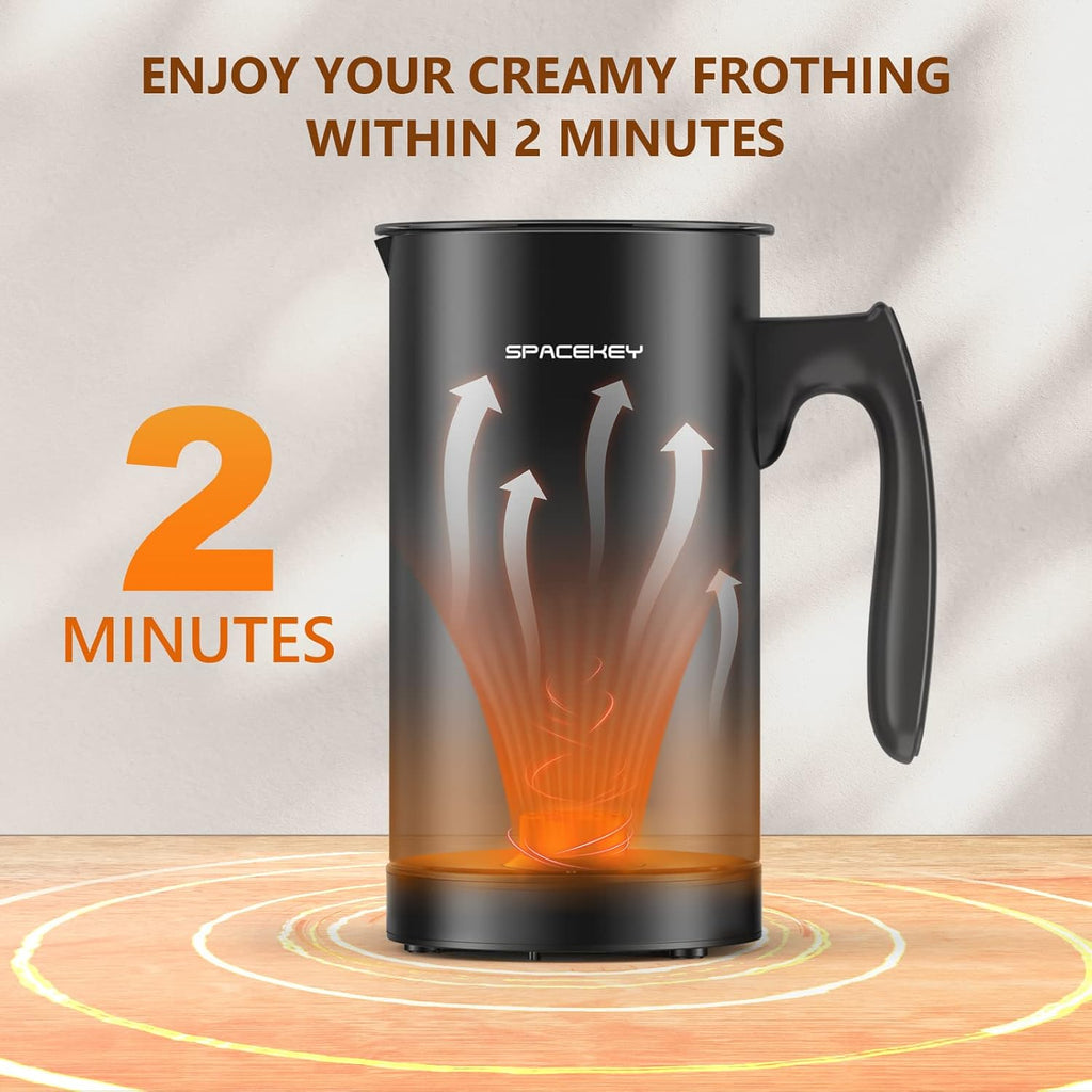 Black Pack of 2 Stainless Steel Electric Milk Frother and Steamer X19319